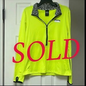 PINK Victoria's Secret Yellow Performance Jacket with Quarter-Zip